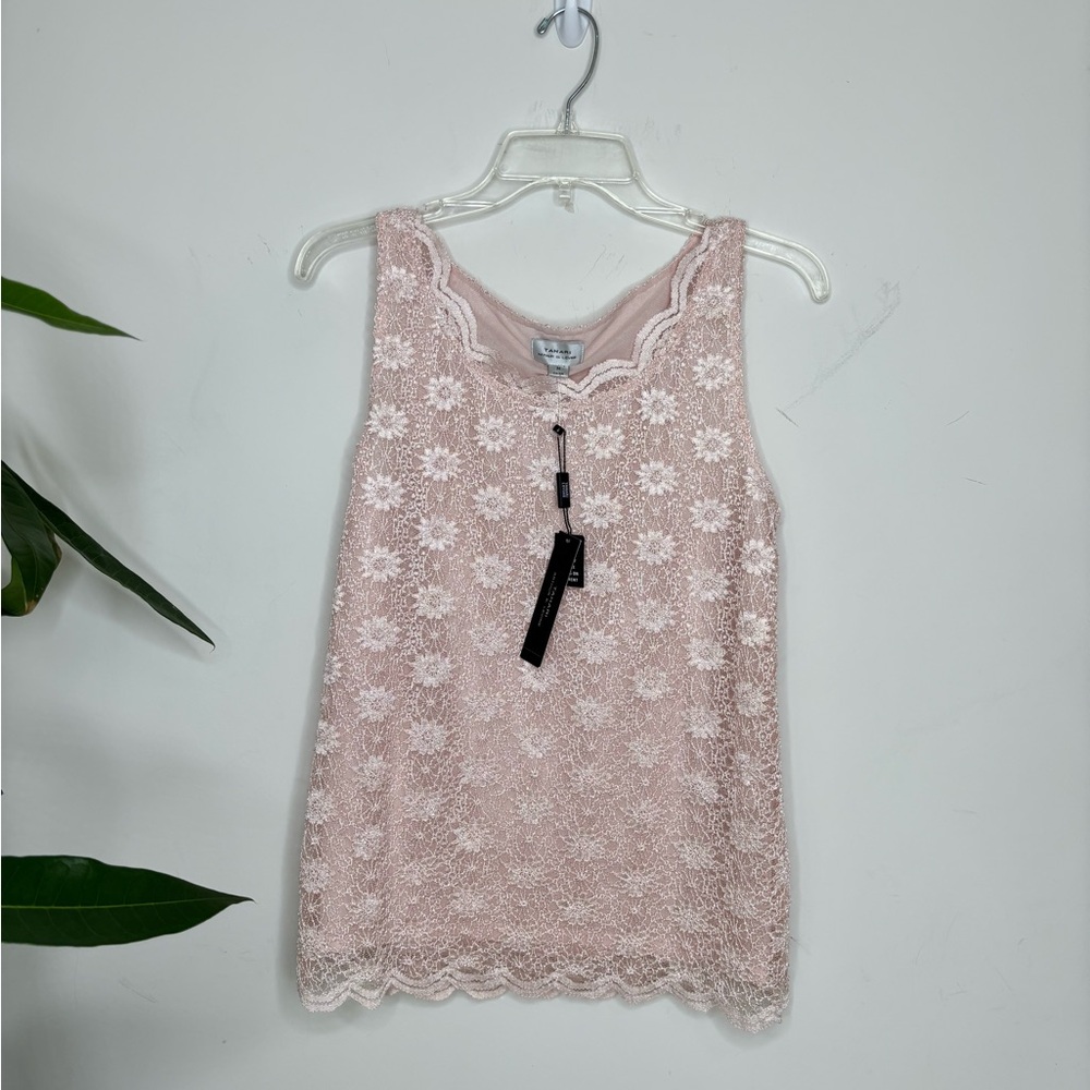BN6 Tahari Coquette Romantic Lace Pink Ethereal Office Vacation Outfit Medium